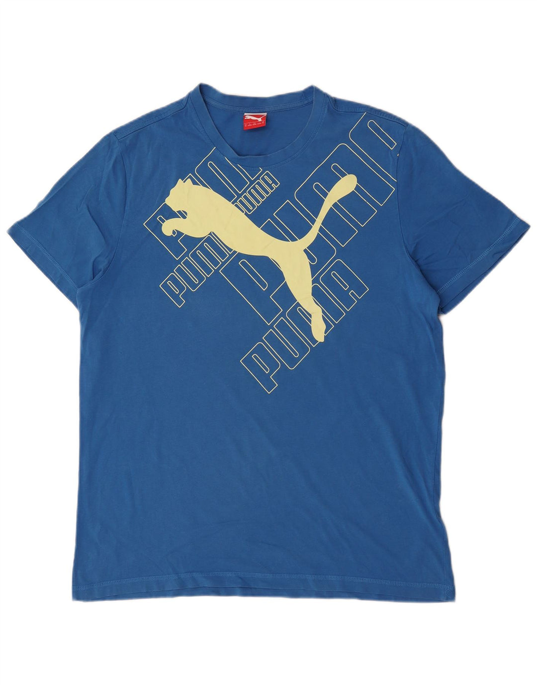 T-shirt grafica da uomo Puma Top XL in cotone blu