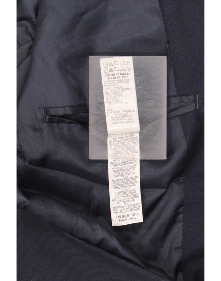 Giacca blazer vestibilità regolare da uomo Marks & Spencer UK 36 Small Blu Navy