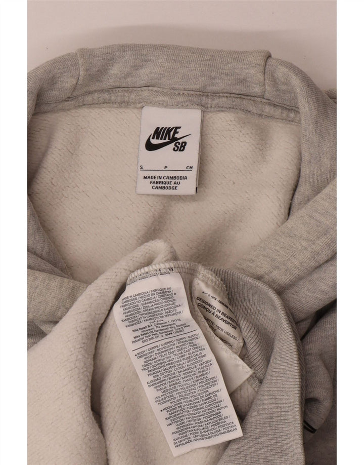 Felpa con cappuccio grafica Nike da uomo piccola in cotone grigio