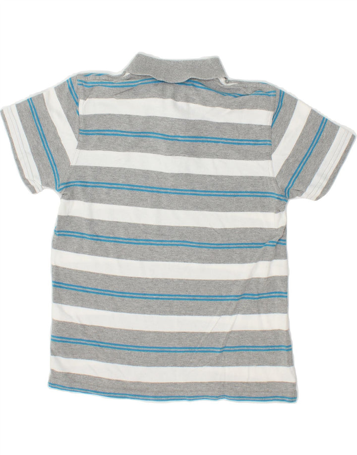 GAP Boys Polo Shirt 10-11 Years Medium Grey Striped Cotton Vintage Gap and Second-Hand Gap from Messina Hembry 