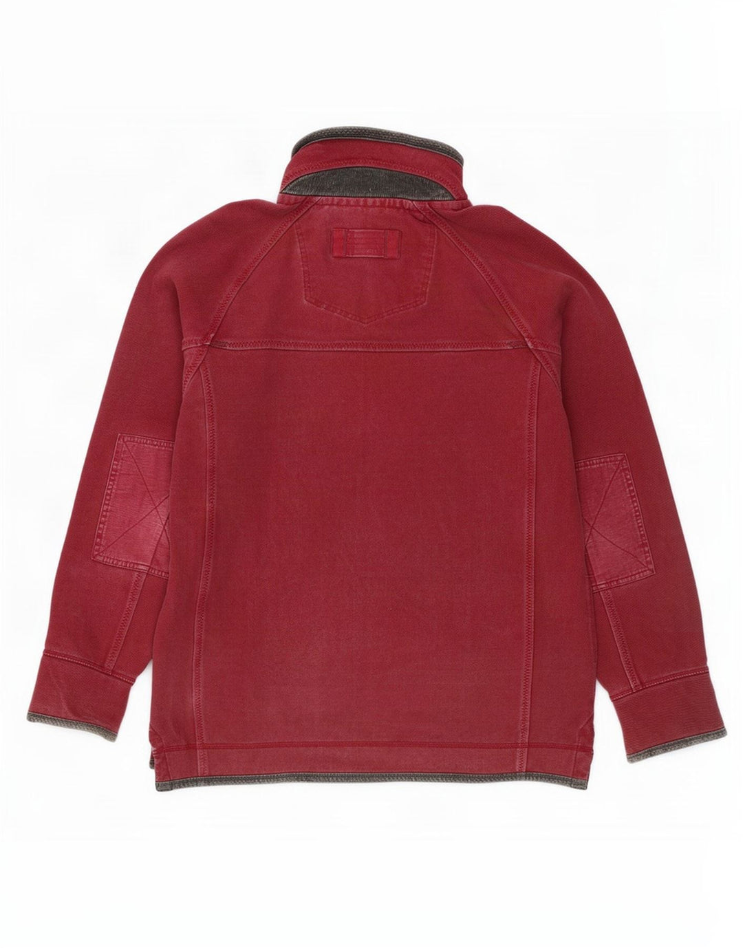 Felpa da uomo con collo con zip Fat Face Maglione cotone bordeaux medio