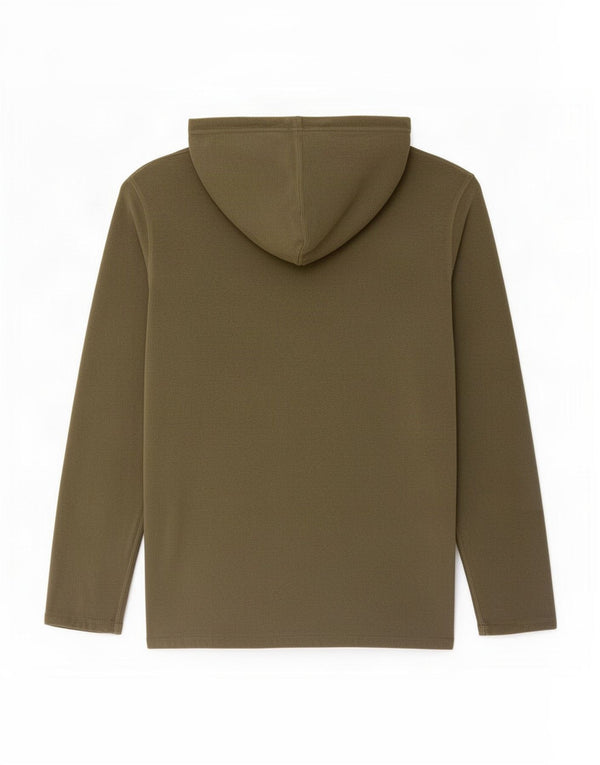 Maglione in pile da uomo con collo e zip con cappuccio Weird Fish 2XL poliestere kaki