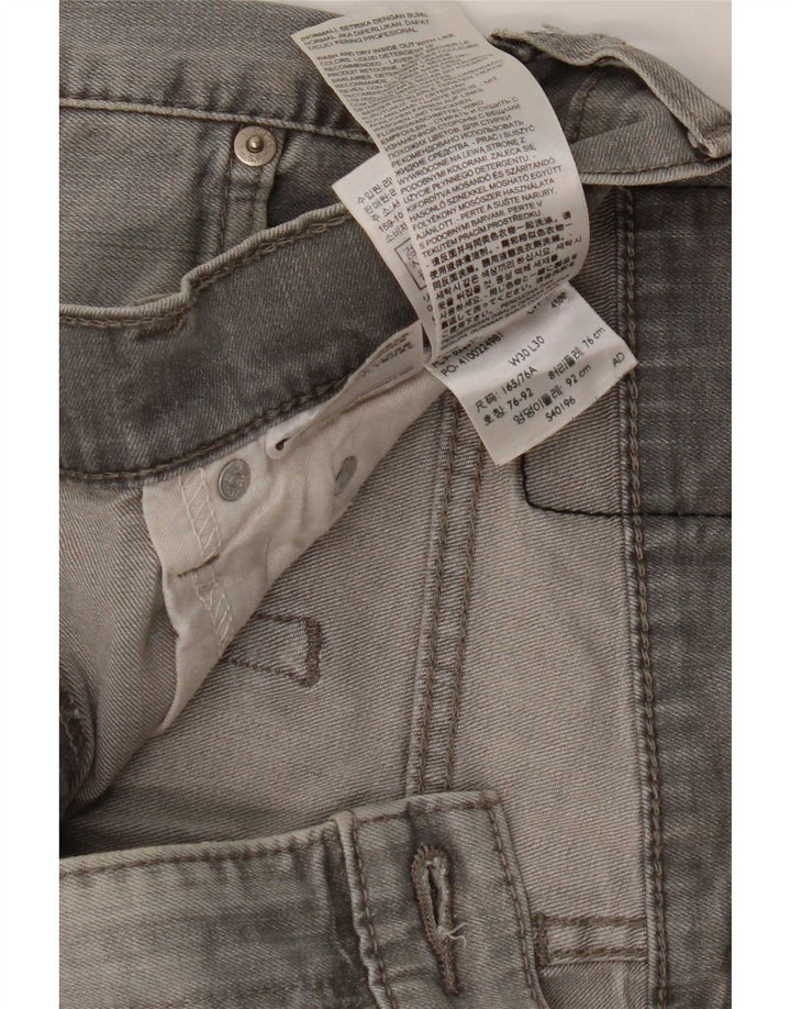Jeans slim da uomo Levi's W30 L30 cotone grigio