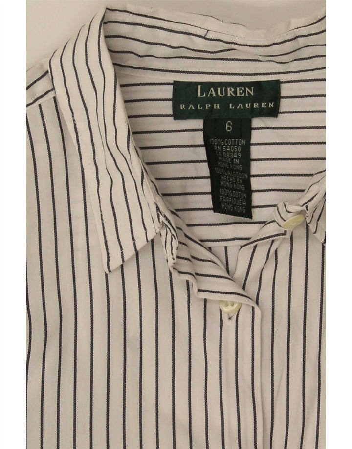 Camicia da donna Ralph Lauren US 6 cotone a righe bianche medie