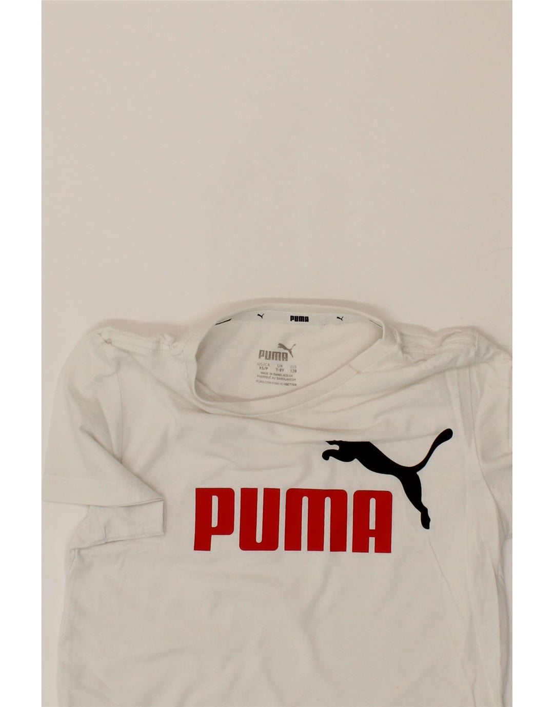 PUMA Boys Graphic T-Shirt Top 7-8 Years Small  White Cotton Vintage Puma and Second-Hand Puma from Messina Hembry 