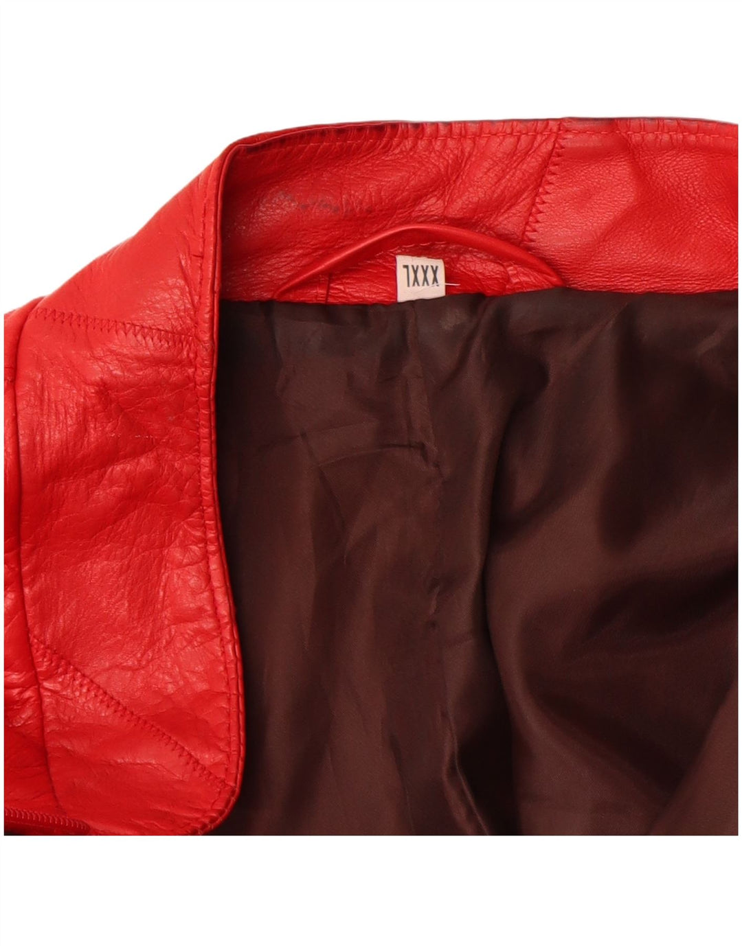 Giacca in pelle da donna vintage UK 22 3XL Pelle rossa