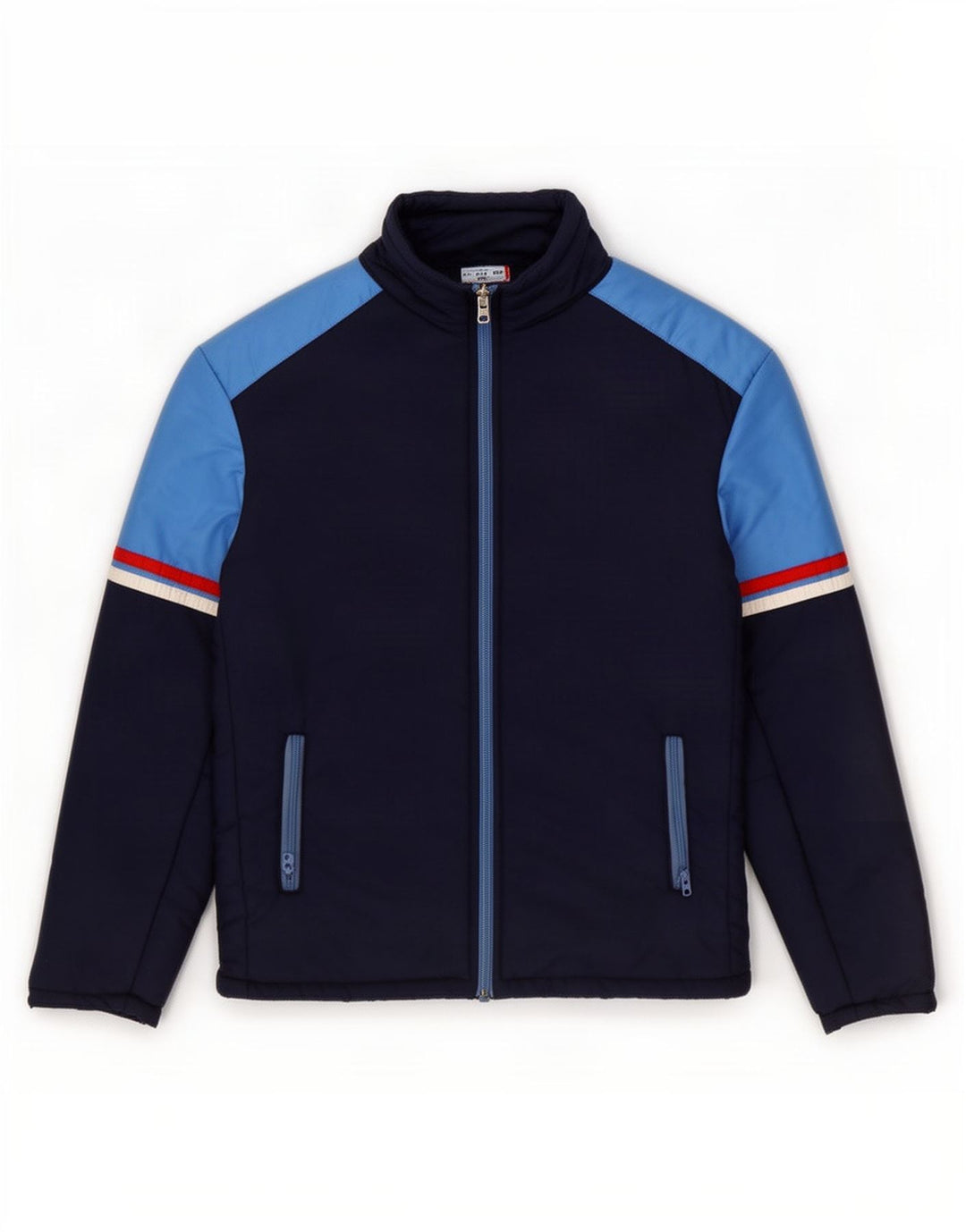 MARILENA Giacca imbottita da uomo UK 38 Medium Blu Navy Colourblock Poliammide