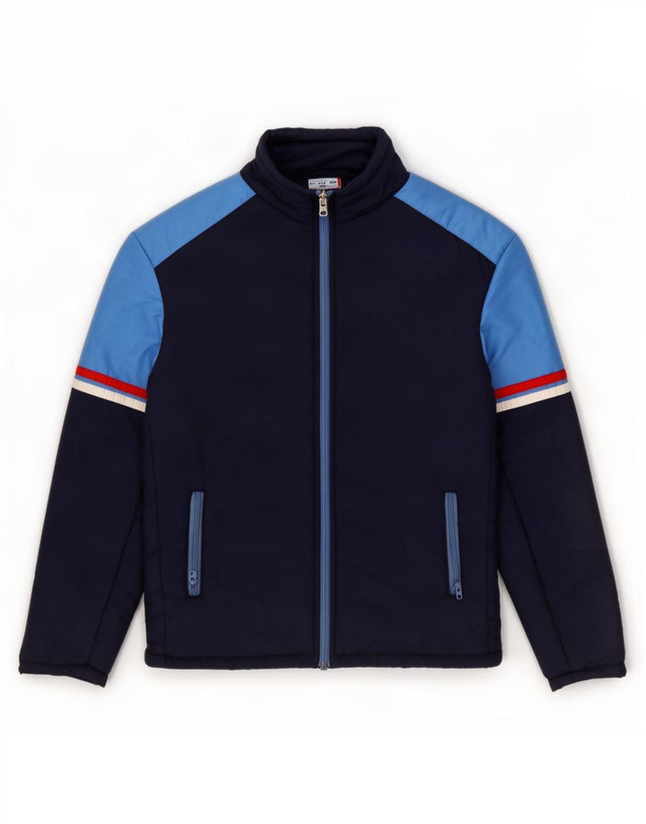 MARILENA Giacca imbottita da uomo UK 38 Medium Blu Navy Colourblock Poliammide