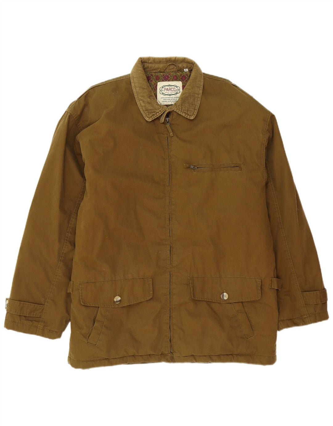 Giacca utilitaria vintage da uomo UK 40 grande cotone marrone