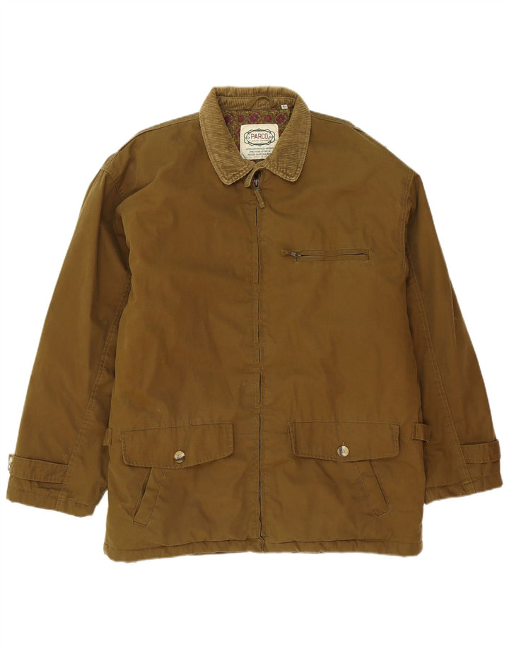 Giacca utilitaria vintage da uomo UK 40 grande cotone marrone