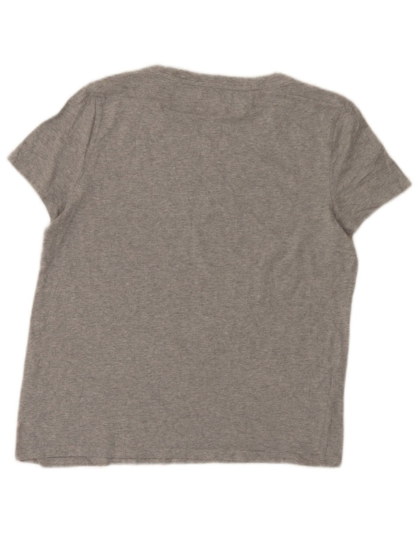 T-shirt grafica da donna Tommy Hilfiger Top UK 14 Cotone chiazzato grigio medio