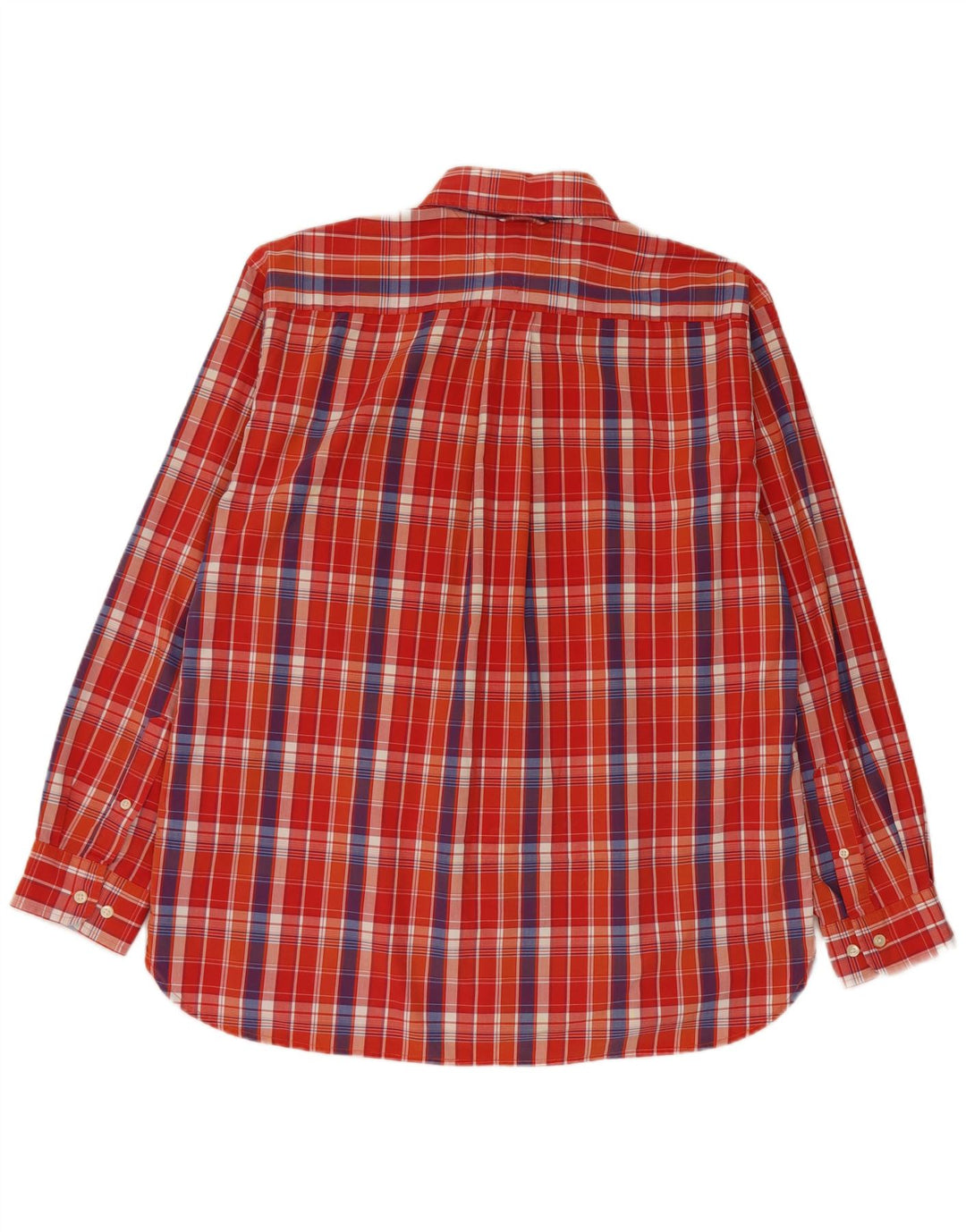 Camicia da uomo Tommy Hilfiger grande cotone a quadri arancioni