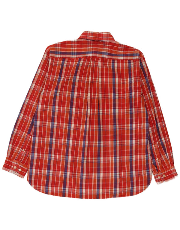 Camicia da uomo Tommy Hilfiger grande cotone a quadri arancioni