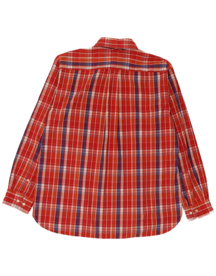 Camicia da uomo Tommy Hilfiger grande cotone a quadri arancioni