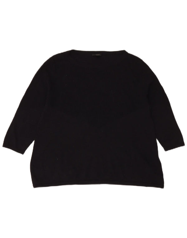 Cos Donna Maglione con scollo a barca con maniche a 3/4 UK 14 Lana blu navy media