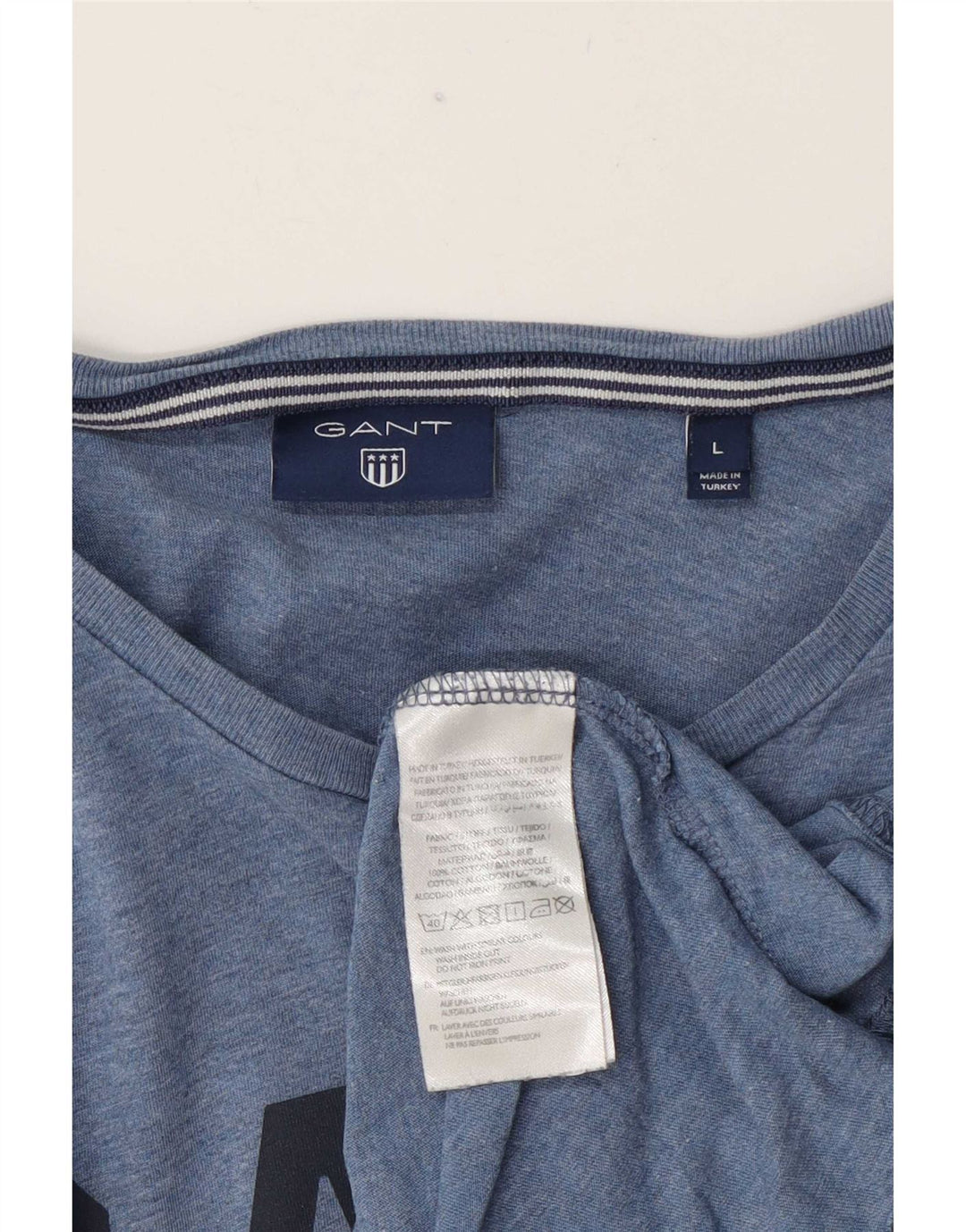 Gant T-shirt grafica da uomo Top grande in cotone blu