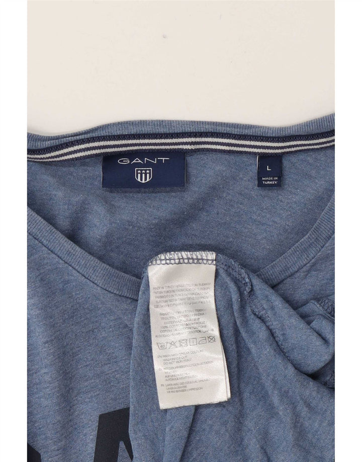 Gant T-shirt grafica da uomo Top grande in cotone blu