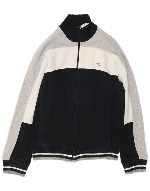 Giacca da tuta da donna Diadora UK 10 Small Black Colourblock Cotton