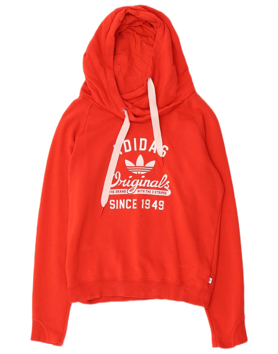 Felpa con cappuccio grafica da donna Adidas UK 12 media rossa