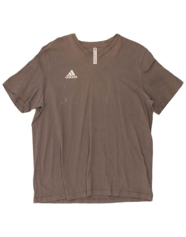 Adidas Mens T-Shirt Top XL Grey Cotton