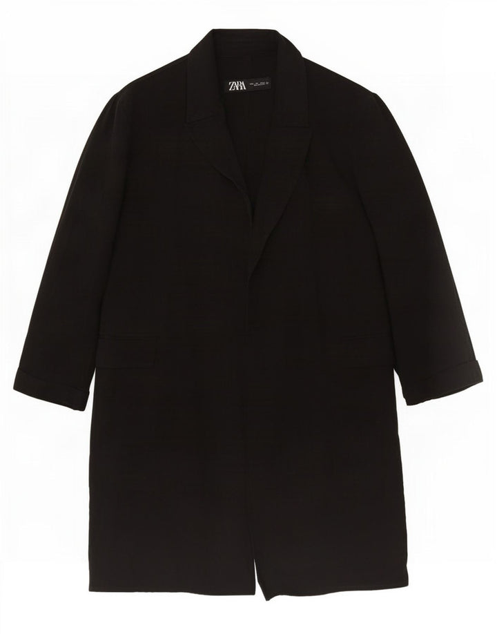 Soprabito aperto da donna Zara UK 16 grande in lyocell nero