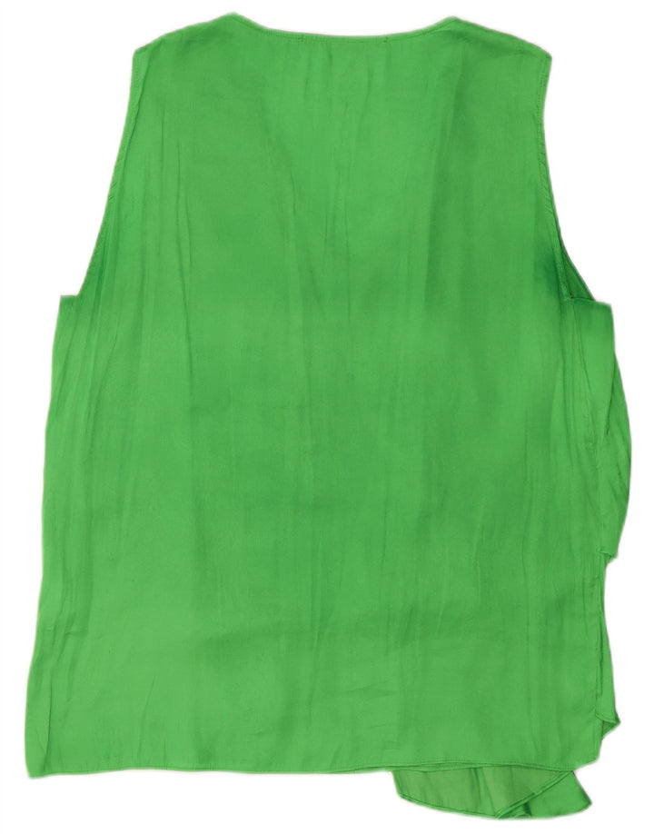Top camicetta senza maniche da donna Zara UK 18 XL poliestere verde
