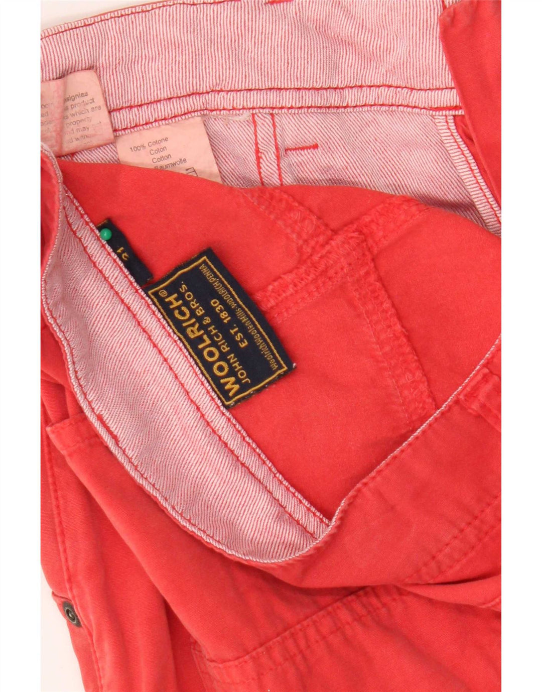 Pantaloni chino dritti da uomo Woolrich W31 L29 cotone rosso