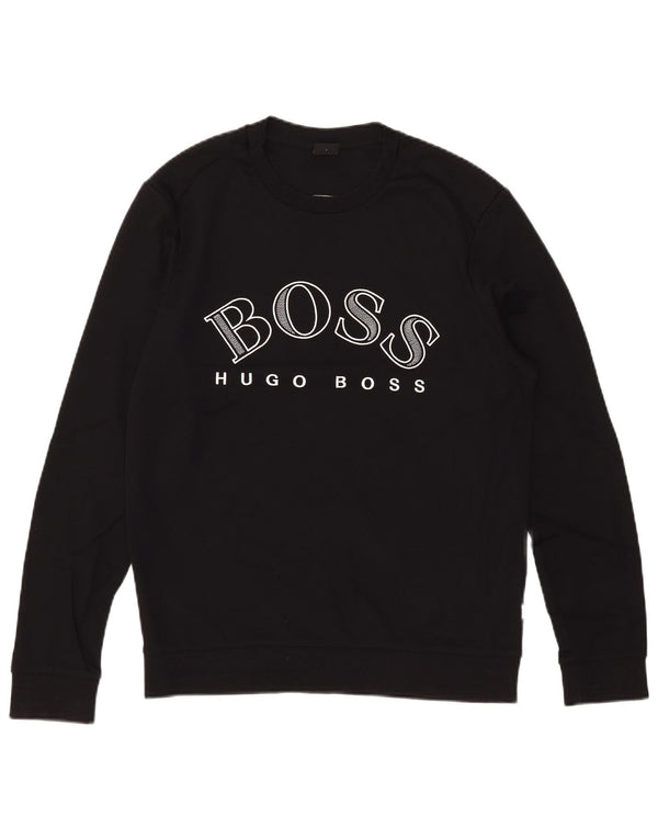 Hugo Boss Felpa grafica da uomo Maglione grande cotone nero