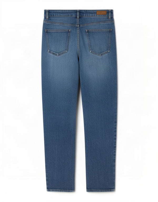 Jeans slim a vita alta da donna Fat Face Girlfriend UK 10 piccoli W27 L27 blu