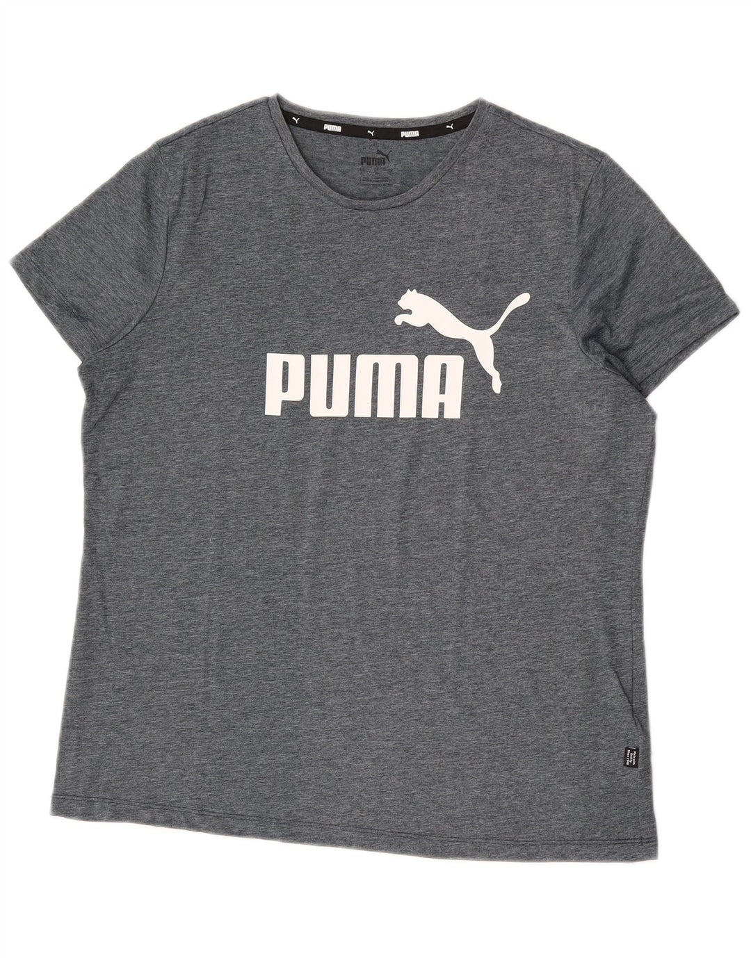 T-shirt grafica da uomo Puma Top grande in poliestere grigio