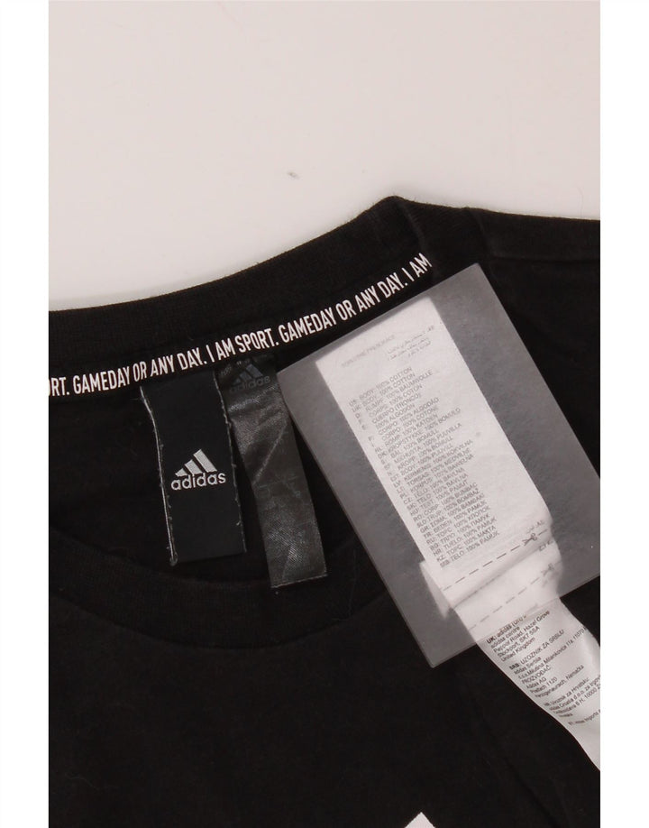 T-shirt grafica da uomo Adidas Top piccola in cotone nero