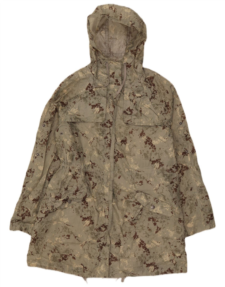 Topshop Giacca Parka da donna con cappuccio UK 8 Small Poliestere mimetico verde