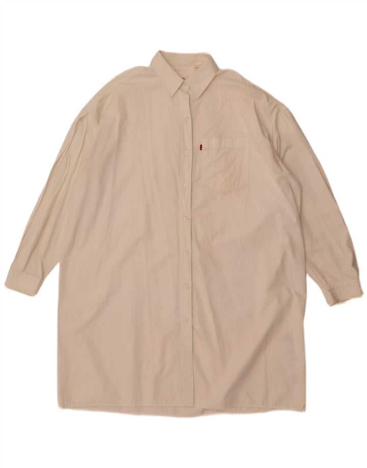Abito camicia oversize a maniche lunghe da donna Levi's UK 14 Cotone bianco medio