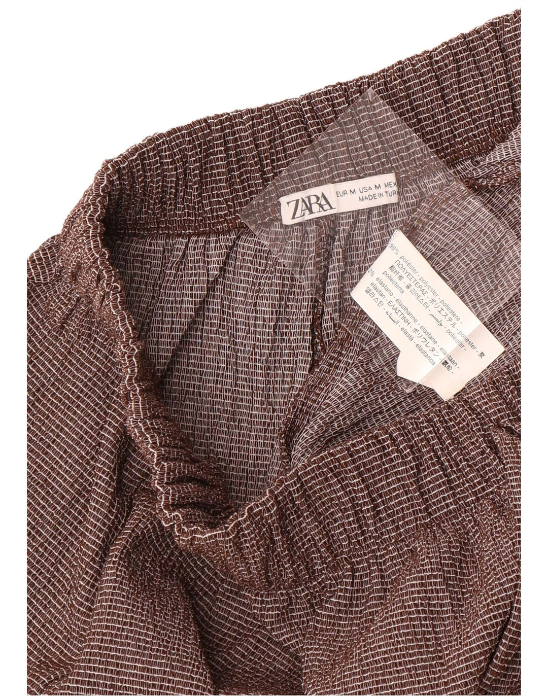 Pantaloni Harem da donna Zara medi W30 L28 poliestere a quadri marroni