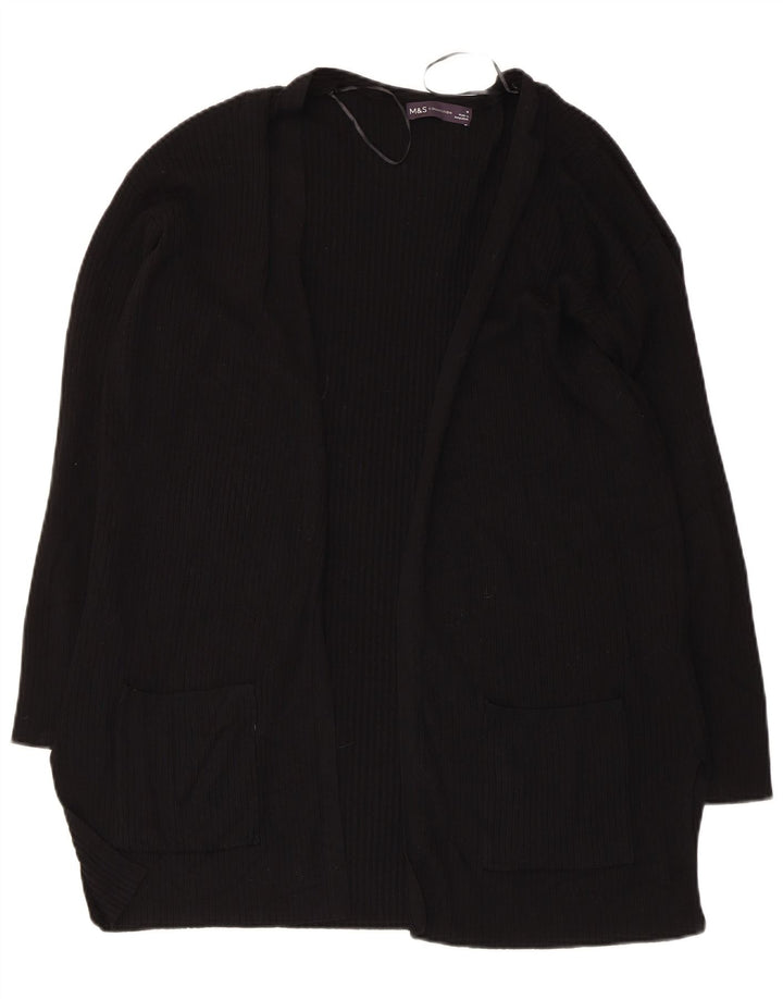 Maglione cardigan aperto da donna Marks & Spencer UK 14 viscosa nera media