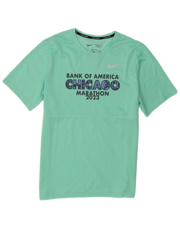 T-shirt grafica Nike da donna della maratona di Chicago UK 12 verde medio