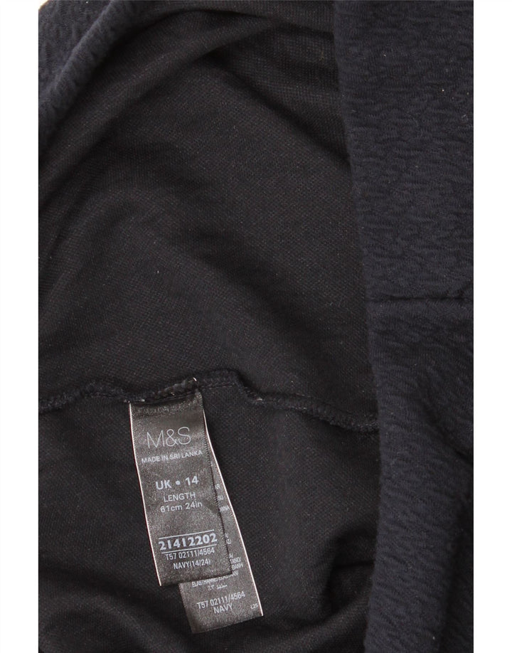 Gonna a tubino da donna Marks & Spencer UK 14 Large W32 poliestere blu navy