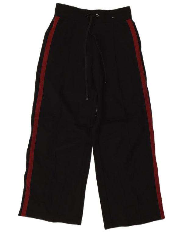MARKS & SPENCER Womens Tracksuit Trousers UK 10 Small Black Colourblock