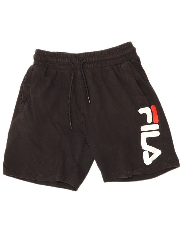 Pantaloncini sportivi grafici da uomo Fila piccoli sportivi in cotone nero