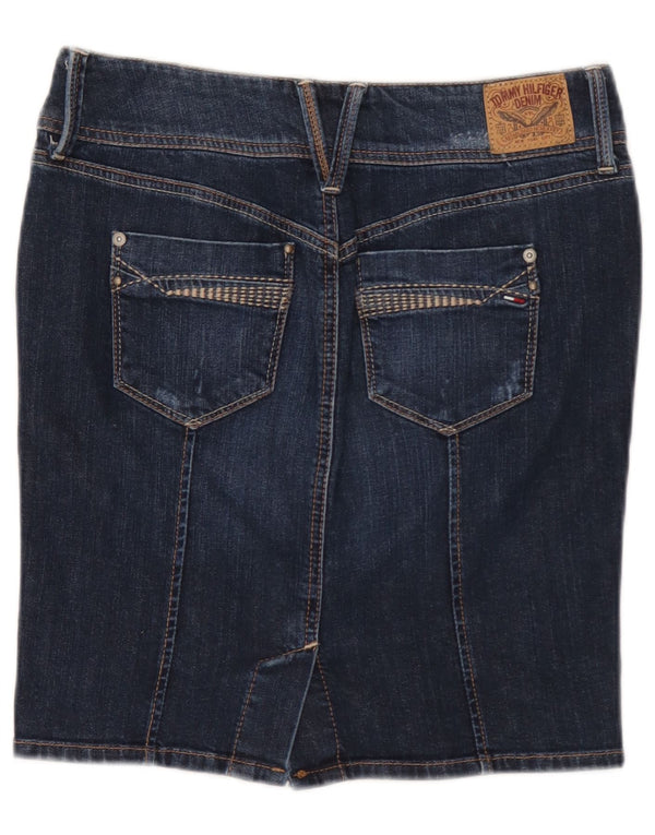 Gonna di jeans da donna Tommy Hilfiger piccola W27 in cotone blu