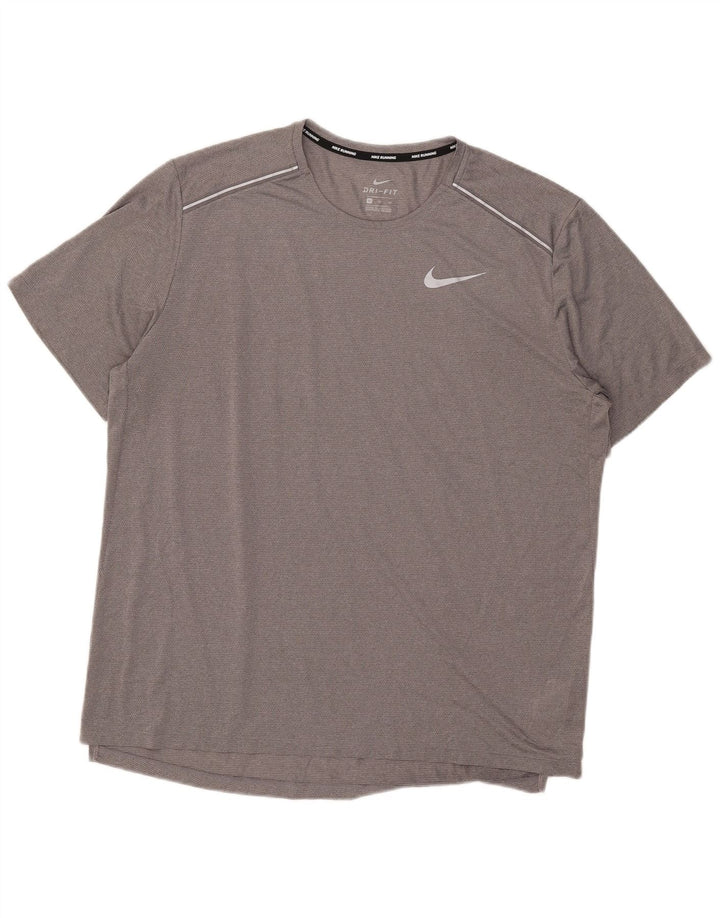 T-shirt Nike Dri Fit da uomo Top XL in poliestere grigio