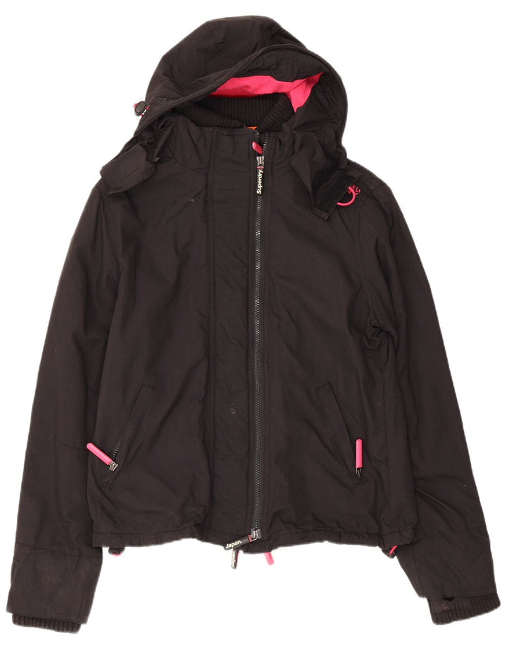 Giacca a vento grafica da donna Superdry UK 14 media nera