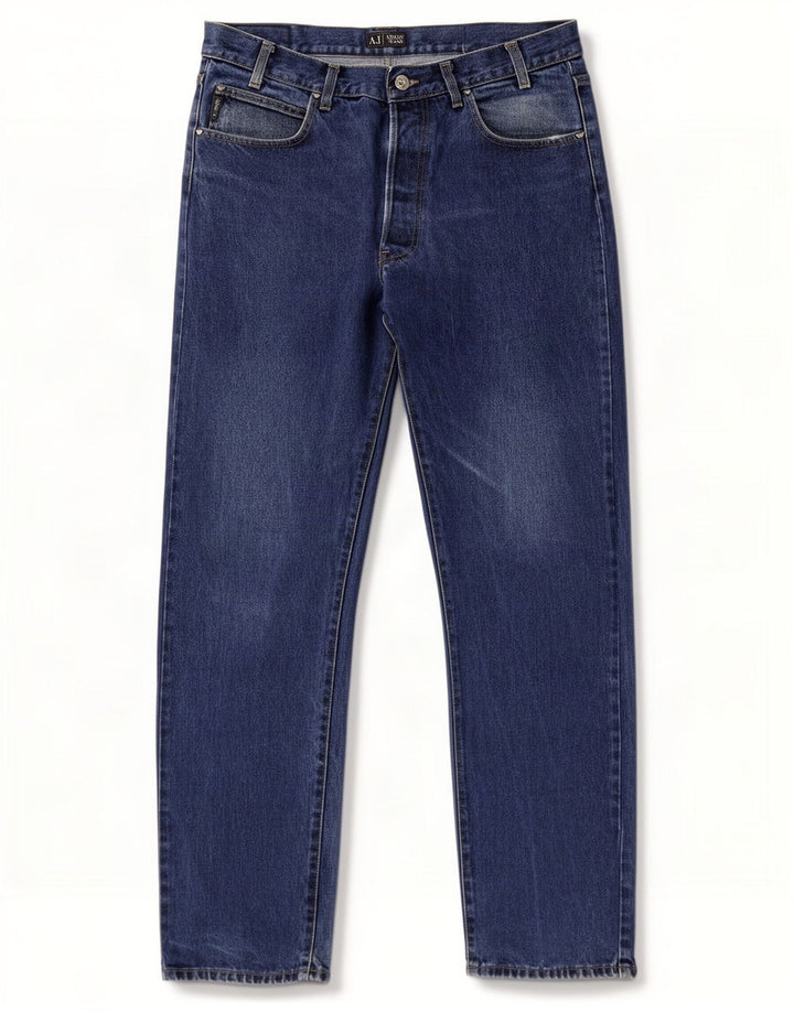 Jeans dritti da uomo Armani W38 L34 cotone blu navy