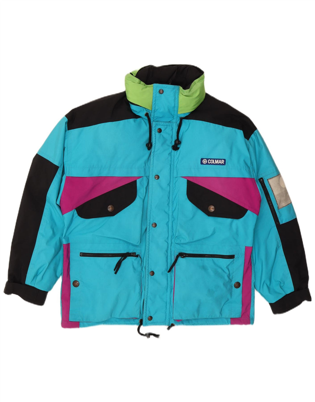 Giacca da sci da uomo Colmar con vestibilità ampia con cappuccio IT 50 Blu medio Colourblock