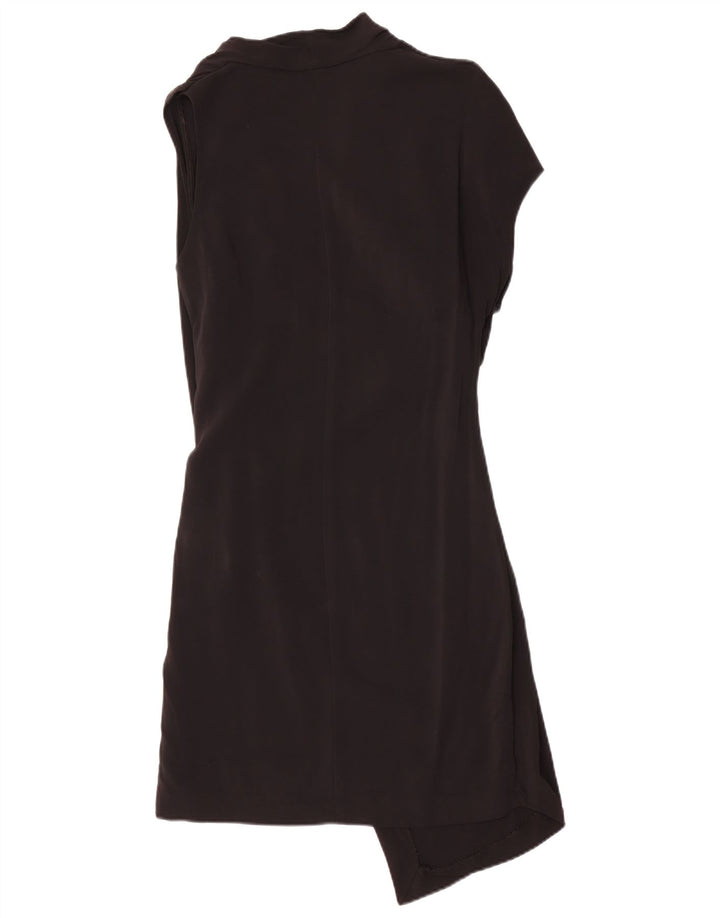 Abito Asimmetrico Smanicato Donna VINTAGE IT 44 Viscosa Nera Media