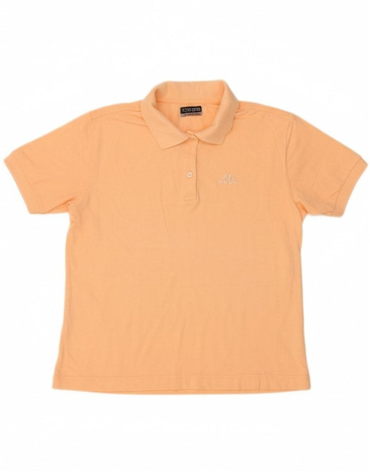 KAPPA Womens Polo Shirt UK 16 Large Orange Cotton