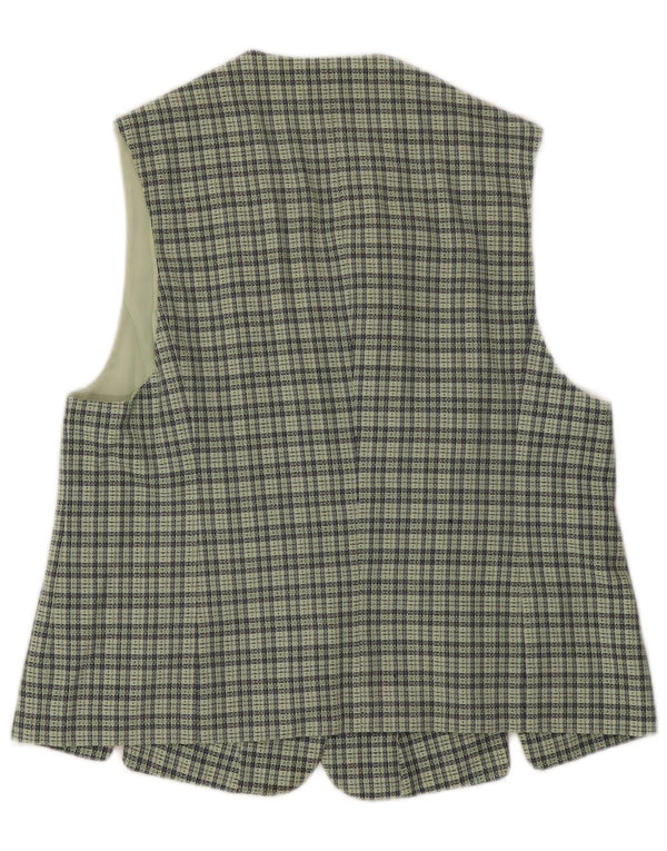 Gilet Vintage da Donna IT 46 Lana a quadri Verdi Grandi
