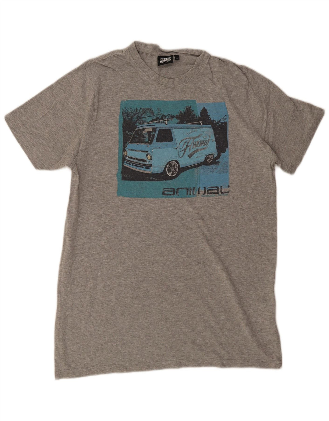 T-shirt grafica da uomo ANIMAL in cotone grigio medio
