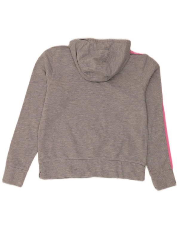Felpa con cappuccio grafica da donna Adidas UK 16 grande cotone grigio