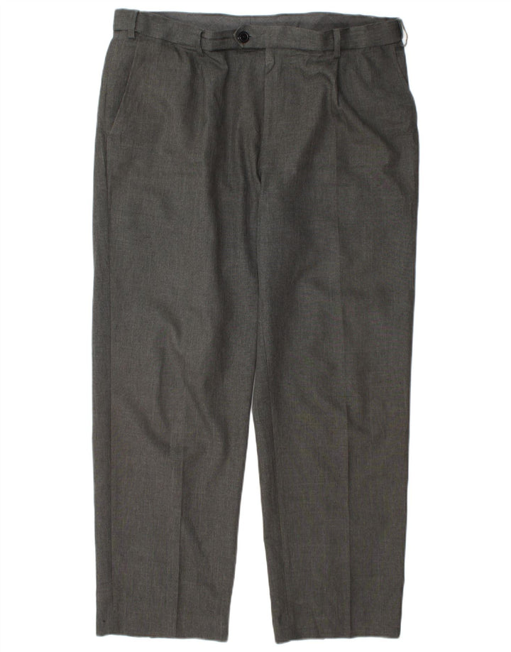 Pantaloni da abito vestibilità regolare Marks & Spencer da uomo W36 L29 poliestere grigio
